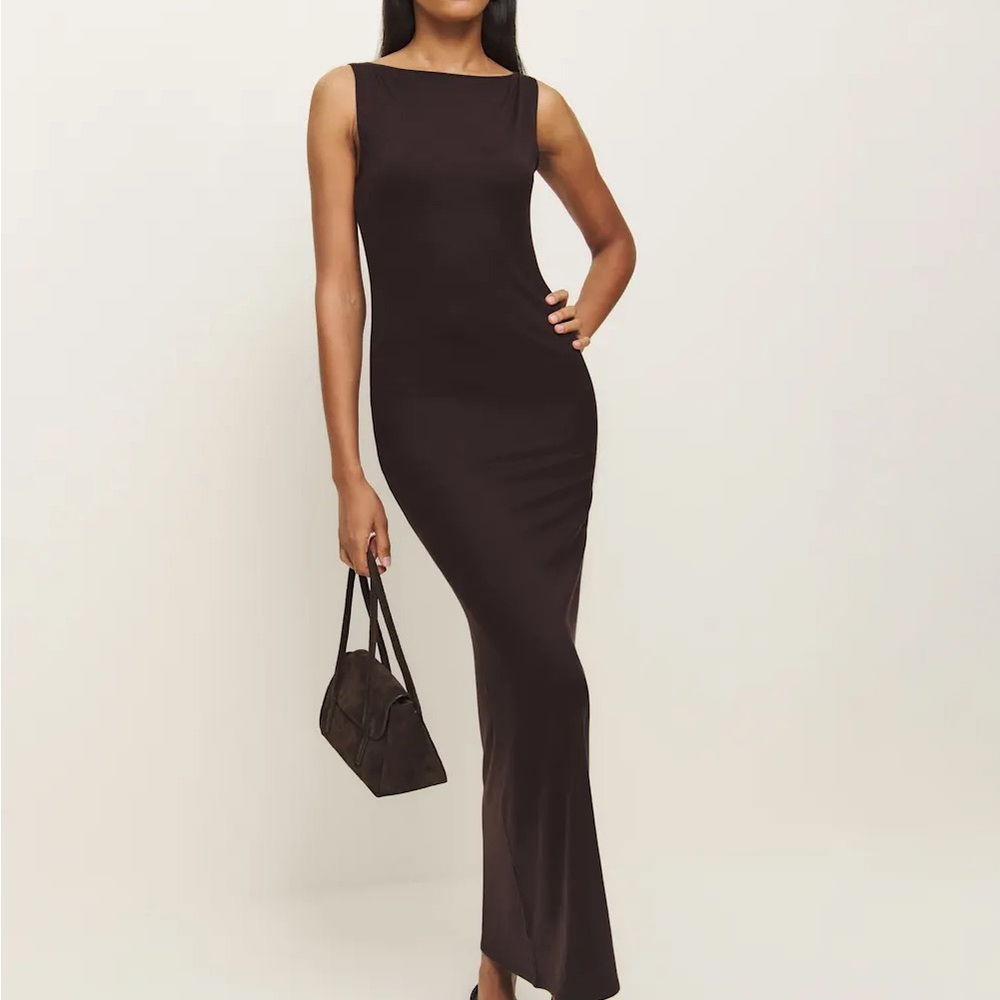 Reformation Black Raine Knit Dress